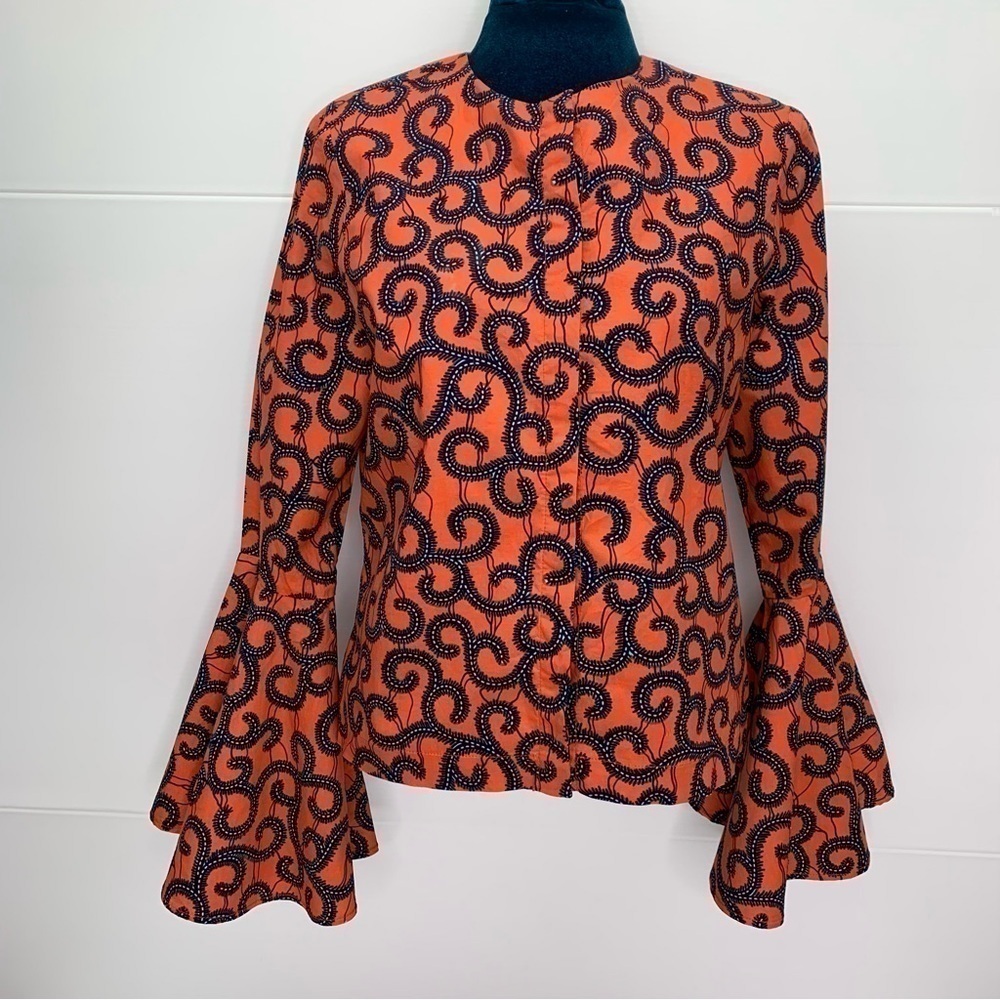 DEMESTIK by Reuben Reuel Shirt Small Cotton Bell Sleeve Susan Top Size 4 - 8